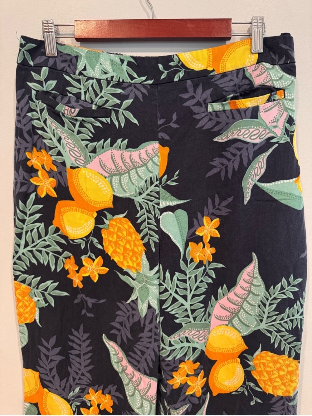 Maeve x Anthropologie Navy Wide-Leg Tropical Escape Print Pants - Picture 4 of 11